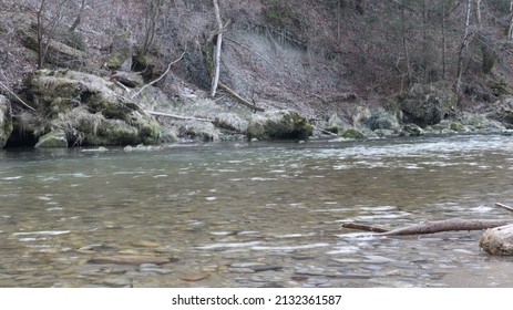 Spring At The Water Weir In Germany