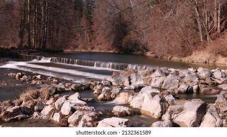 Spring At The Water Weir In Germany