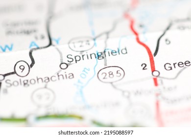 Springfield. Arkansas. USA On A Geography Map