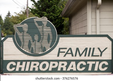 SPRINGFIELD, OR - AUGUST 20, 2014: Family Chiropractic Office Building Sign For Chiropractor Doctor Stephen Billings.