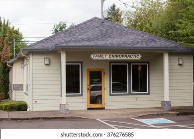 SPRINGFIELD, OR - AUGUST 20, 2014: Family Chiropractic Office Building Sign For Chiropractor Doctor Stephen Billings.