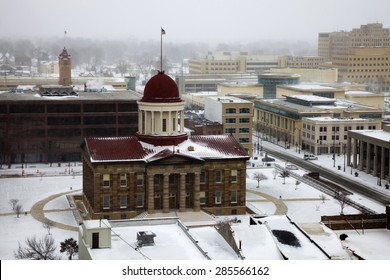 Springfield, Illinois - Snow Storm By Old State Capitol