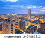 Springfield, Illinois, USA downtown city skyline at dusk.