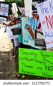 Springfield Missouri USA - June 20 2018 People With Protest Sings Protesting Family Separation At The Border.