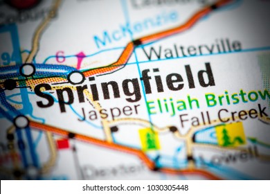 Springfield. Oregon. USA On A Map.