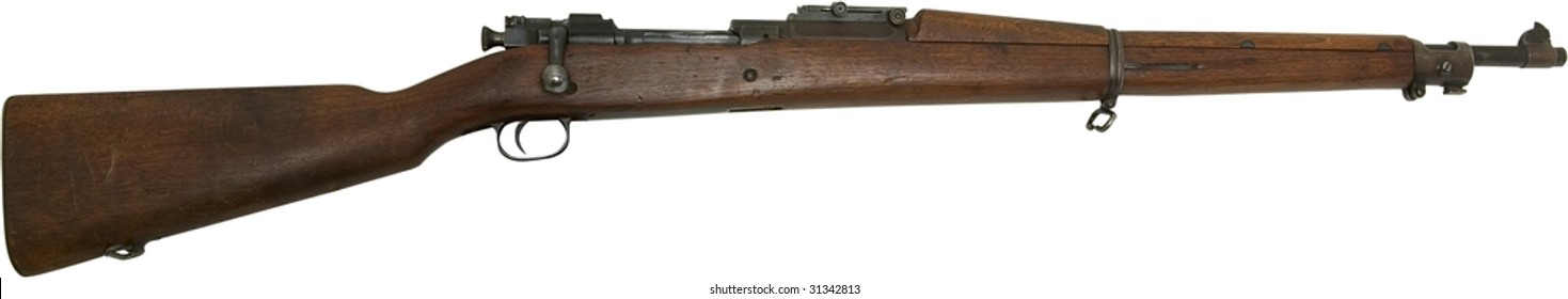 Springfield Rifle From Early 1900's Isolated On White