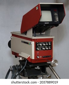 SPRINGFIELD, UNITED STATES - Aug 30, 2021: Vintage 1970s Television Studio Camera Sony Trinicon Color Camera