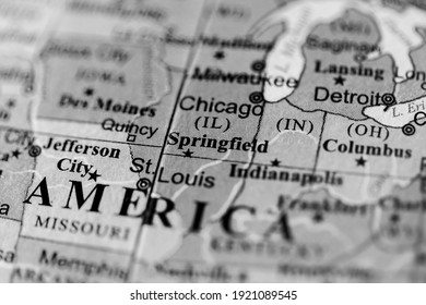 Springfield. USA On A Geography Map