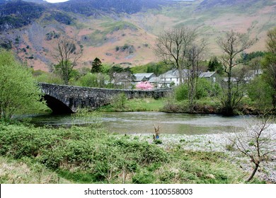 Springtime View Of The Village Grange In Borrowdale, Lake District, Cumbria, England.