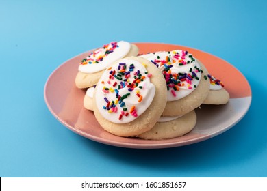 Sprinkle Cookies With Vanilla Icing