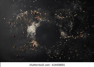 Sprinkled flour over background