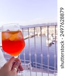 Spritz over Trieste harbor on a summer day