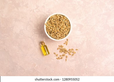 Sprouted wheat on a light background. healthy food