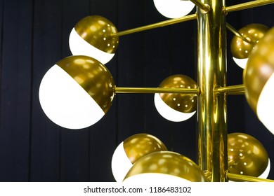 Sputnik Chandelier With White Globes