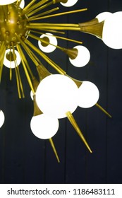 Sputnik Chandelier With White Globes