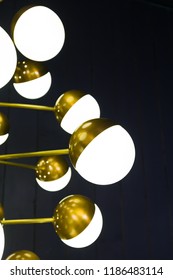 Sputnik Chandelier With White Globes