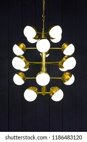 Sputnik Chandelier With White Globes