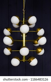 Sputnik Chandelier With White Globes