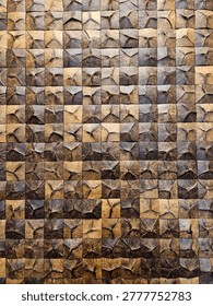 Sqaure pattern coconut hard shell background. Geometric shapes.