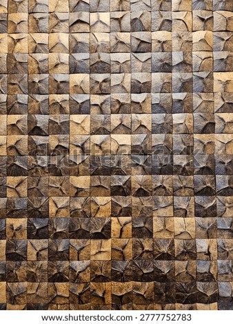 Sqaure pattern coconut hard shell background. Geometric shapes.