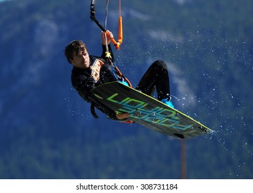 SQUAMISH, CANADA - AUGUST 22, 2015: Athletes Compete During Kite Clash Kiteboarding Event In Squamish, BC, Canada, On August 22, 2015.