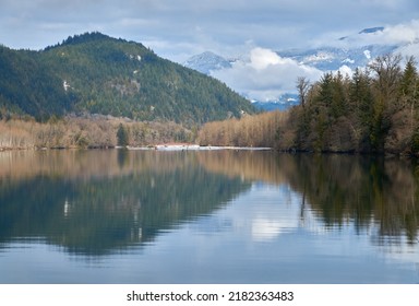 Squamish River Winter. The view looking over the Squamish River on a calm morning.

                               