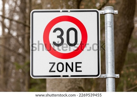 Square 30 Speed Limit Zone Germany