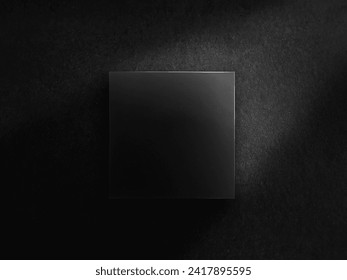 Square Black Box Mockup on dark background