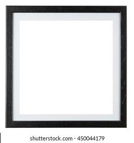 Square Black Photo Frame Isolated On White Background. Include Clipping Path.