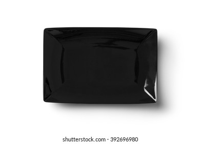 The Square Black Plate Isolated