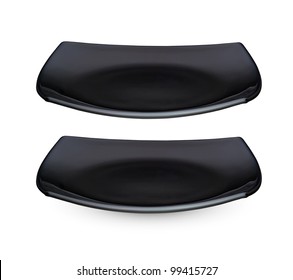 Square Black Plate Isolated With Clipping Path Included