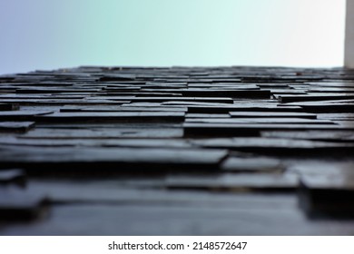 Square Black Stone With Sheer Cloth Floor Is A Walkway.