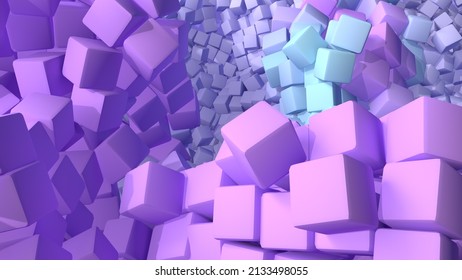 Square blocks abstract geometric shapes 3D render background - Shutterstock ID 2133498055