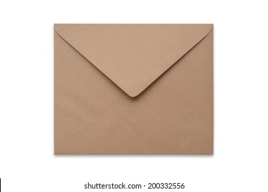 Square Brown Envelope On A White Background.