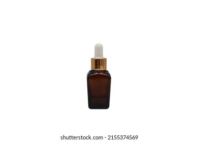 Square Brown Serum Bottle With White Cap