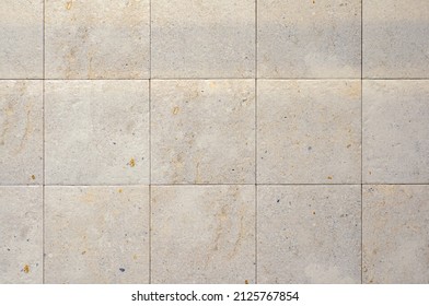 Square ceramic tile in light beige color, matt. Wall tile texture, stone - Shutterstock ID 2125767854