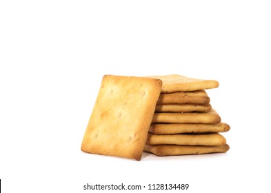 Square Crackers Isolated On White Background Stock Photo 1128134489 ...