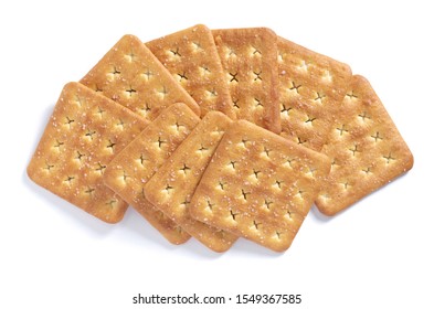 Square Crackers On White Background Closeup Stock Photo 1549367585 