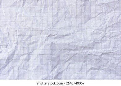 Square Crumpled Square Graph Paper On The Background.