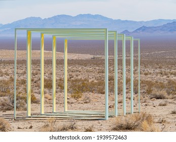 Square Frame Art In Goldwell Open Air Museum At Beatty, Nevada