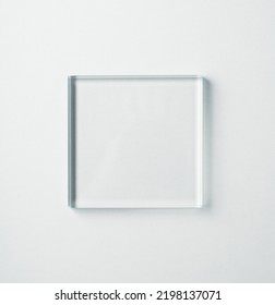 Square Glass Shape Isolated On White Background.