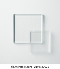 Square Glass Shape Isolated On White Background.