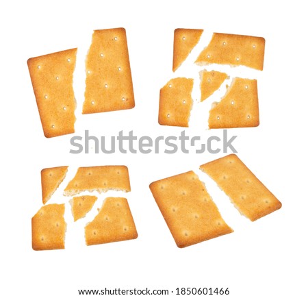 Square group of cracker isolated on white background