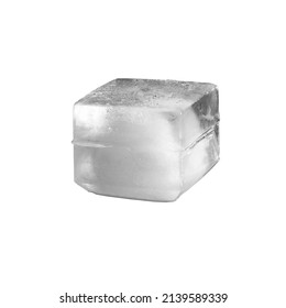 Square Ice Cube Isolated On White Background