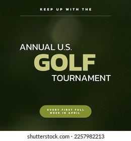 Square image of annual us golf tournament over dark green background. Golf, sport, competition and rivalry concept. - Powered by Shutterstock
