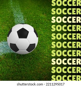 Square image of multiplied soccer and soccer ball on grass. Soccer, training, competition and sport concept. - Powered by Shutterstock