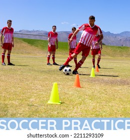 Square image of soccer practice and team of diverse men training. Soccer, sport, training and practice concept. - Powered by Shutterstock