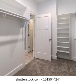 Square Interior of an empty walk-in closet or wardrobe - Shutterstock ID 1615044244