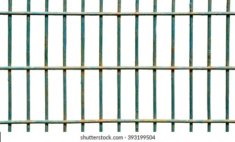 Square iron cage isolate on white background