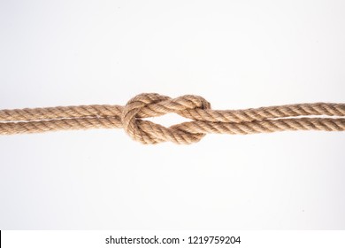 Square Knot. Nautical Rope Knot On White Background